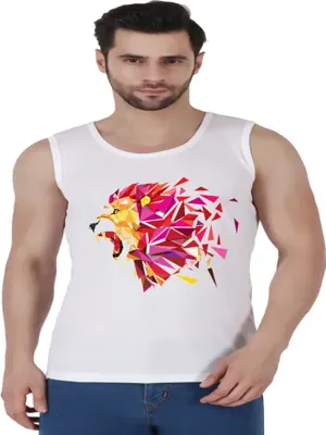 printed vest colorul lion